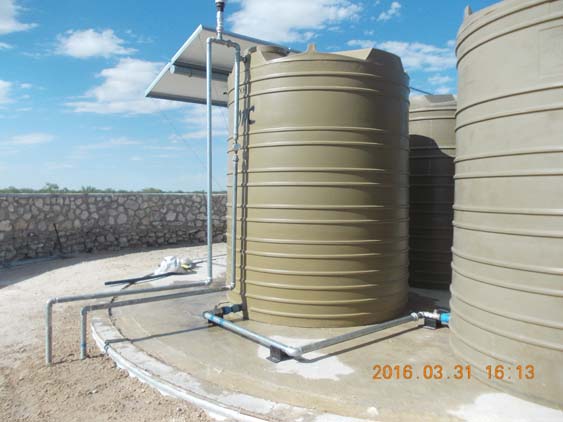 Tank Installation at Duikersdrink, inclusive of installation of the Solar Stands, frames and panels